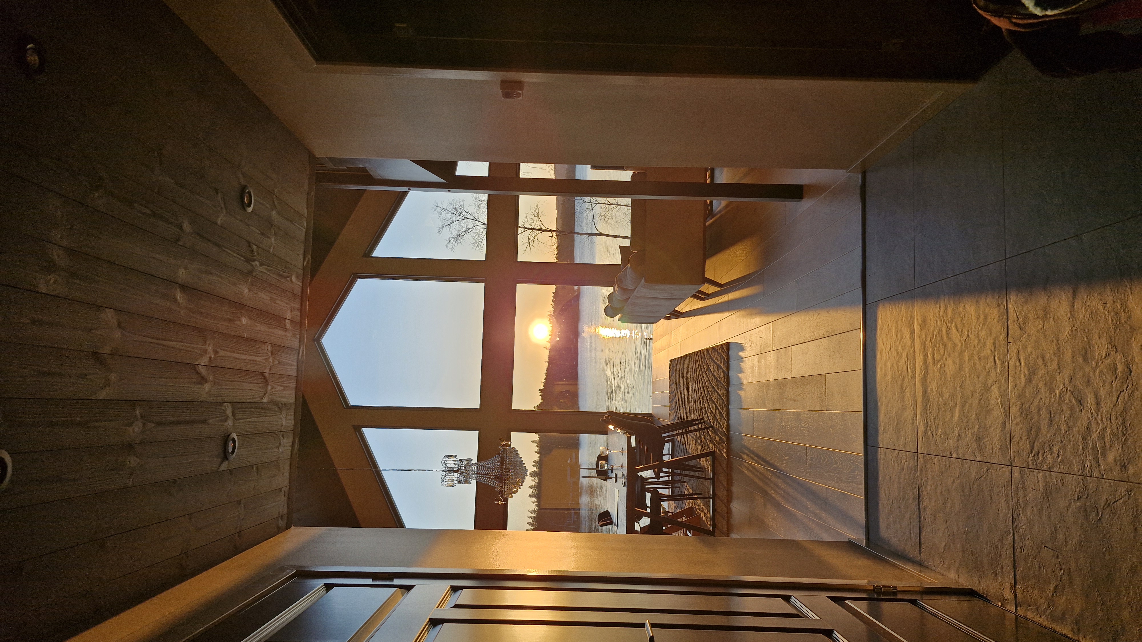 Living room at sunset